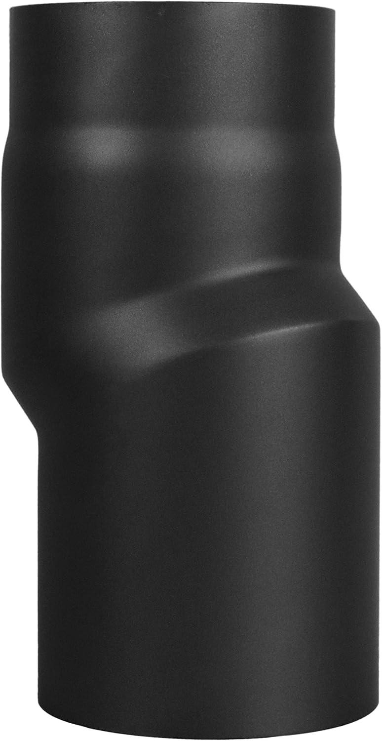 LANZZAS Ofenrohr Versatzbogen 20 mm, im Durchmesser, DN Ø 150 mm, Farbe: schwarz-metallic - weitere