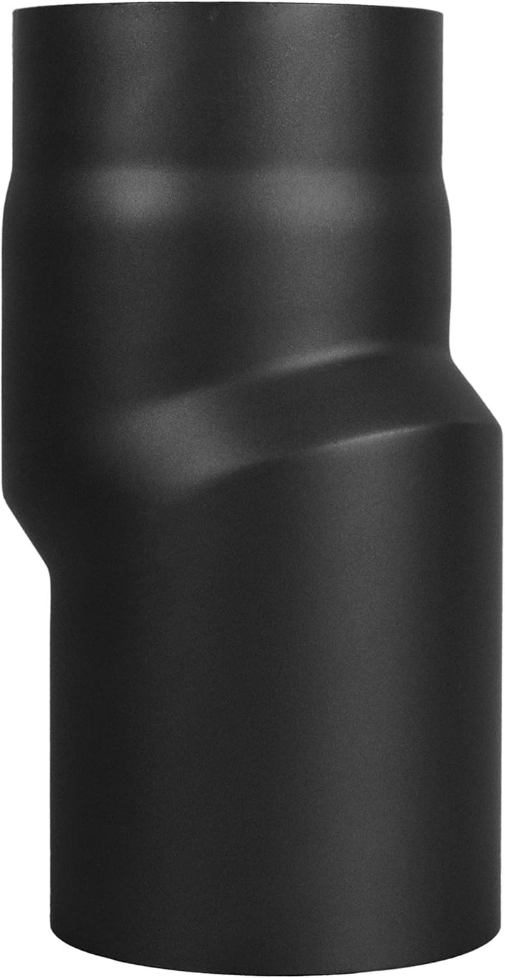 LANZZAS Ofenrohr Versatzbogen 20 mm, im Durchmesser, DN Ø 150 mm, Farbe: schwarz-metallic - weitere