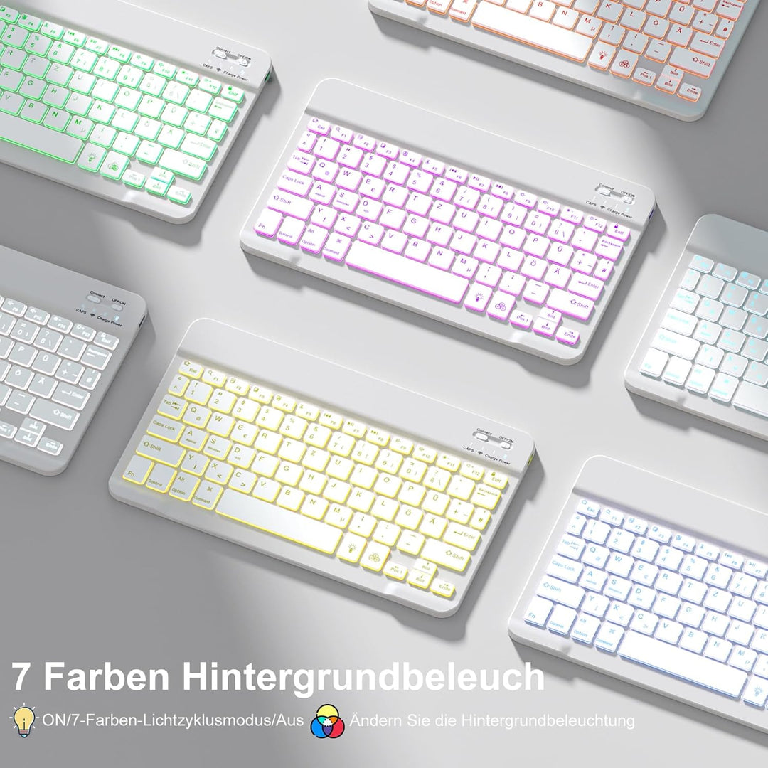Vobafe Hülle mit Tastatur für iPad Air 11 Zoll 2025 2024 M3 M2/iPad Air 5 4 2022 2020 10,9 Zoll, 7 F