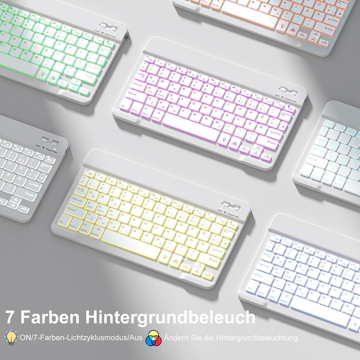 Vobafe Hülle mit Tastatur für iPad Air 11 Zoll 2025 2024 M3 M2/iPad Air 5 4 2022 2020 10,9 Zoll, 7 F
