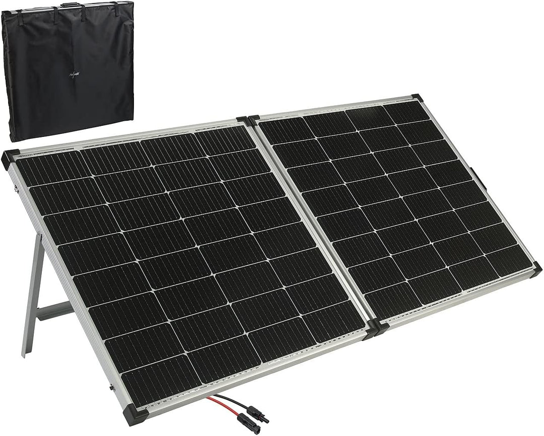 revolt Solarkoffer: Faltbares Solarpanel mit monokristallinen Zellen, 240 Watt, silber (Solarplatte,