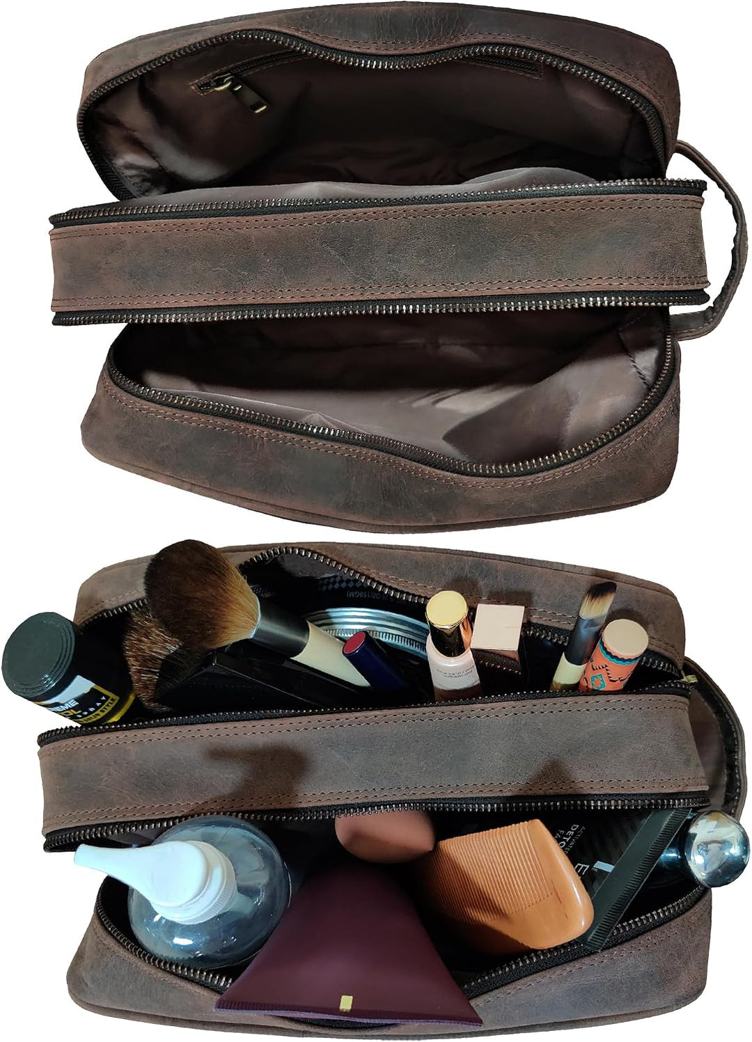 Rustic Town kulturtasche kulturbeutel Leder | Leather Toiletry Bag wash Bag | Leder Kosmetiktasche W