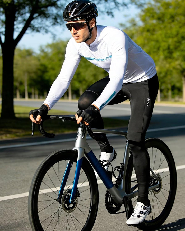 ROTTO Lange Radlerhose Herren Fahrradhose Gepolstert stossfeste Radhose Elastische Hosen Radfahren m