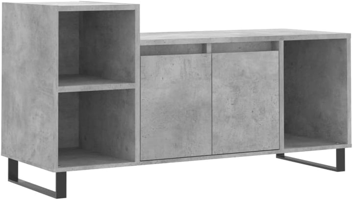 TV-Schrank, Zementgrau, 100 x 35 x 55 cm, mehrschichtiges Holz, Metall, TV-Schrank, Vitrine mit Türe
