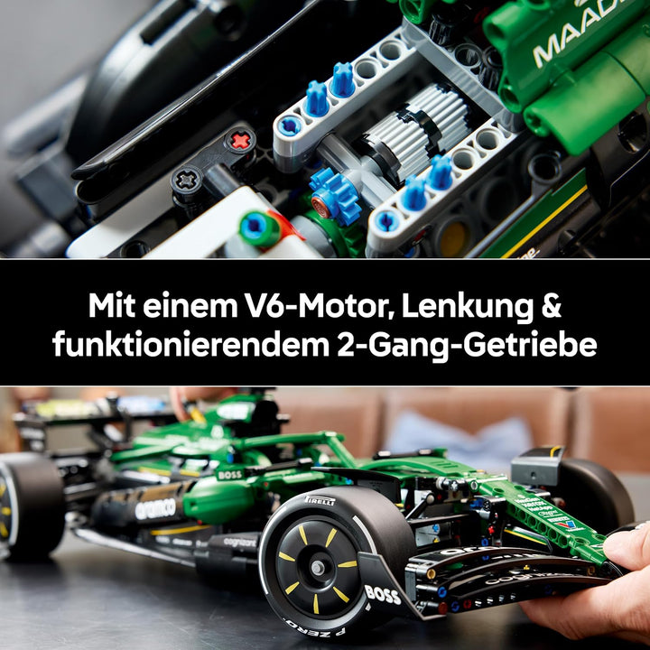 LEGO Technic Aston Martin Aramco AMR25 Formel 1 Rennwagen - Modellbau für Erwachsene - Rennauto mit