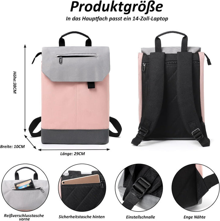 TANTOMI Rucksack Damen Tagesrucksäcke mit Laptopfach & Anti Diebstahl Tasche Reiserucksack Damen Lap
