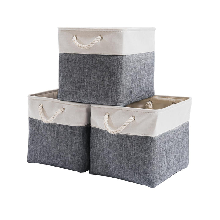 Mangata Aufbewahrungsbox Stoff,(28x28x28cm) Aufbewahrungskorb, Korbe Stoff in Würfel für Schrank, Re