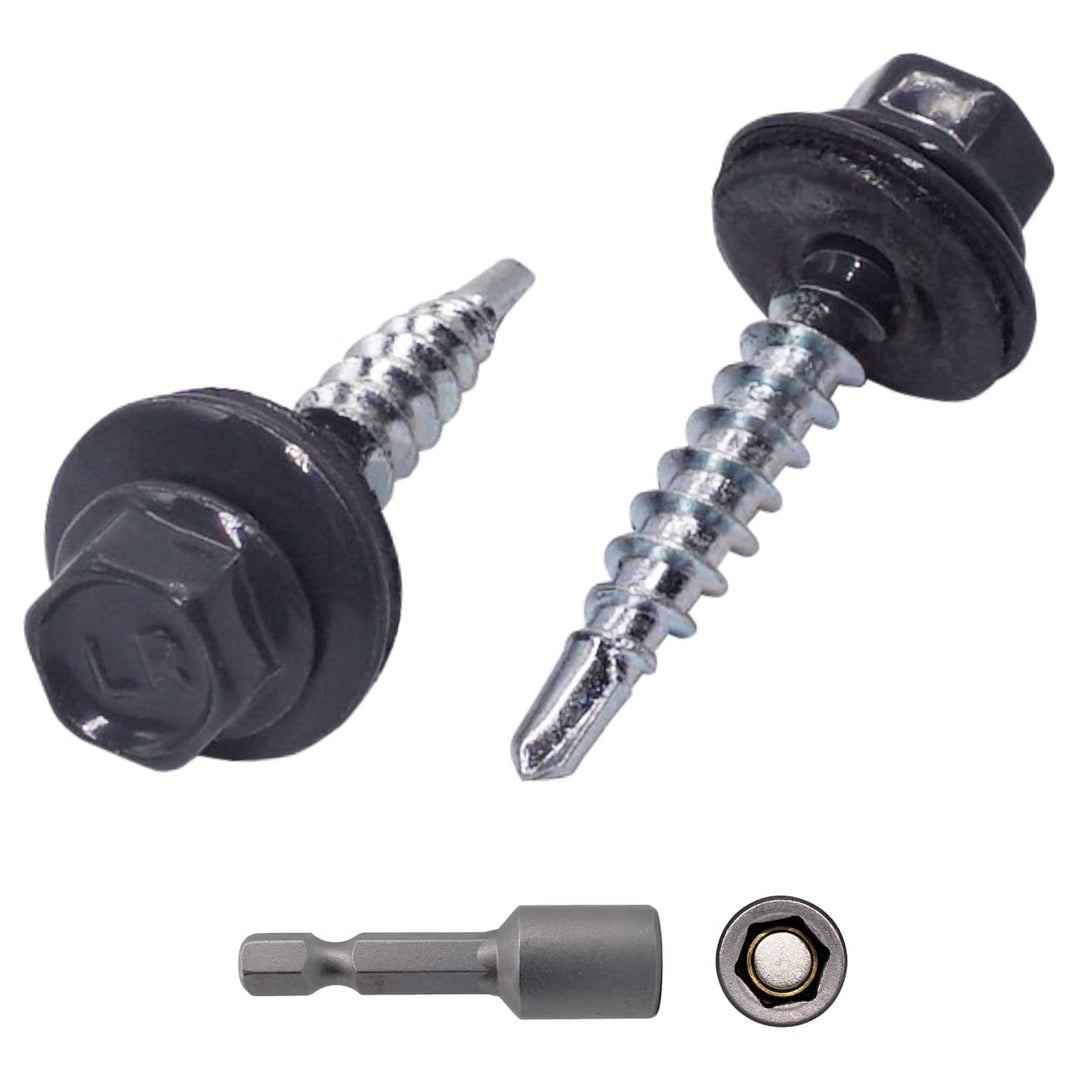 (250 Stück) Metall Dachschrauben 4,8 x 35 mm lackierte selbstbohrende Schrauben mit EPDM Unterlegsch