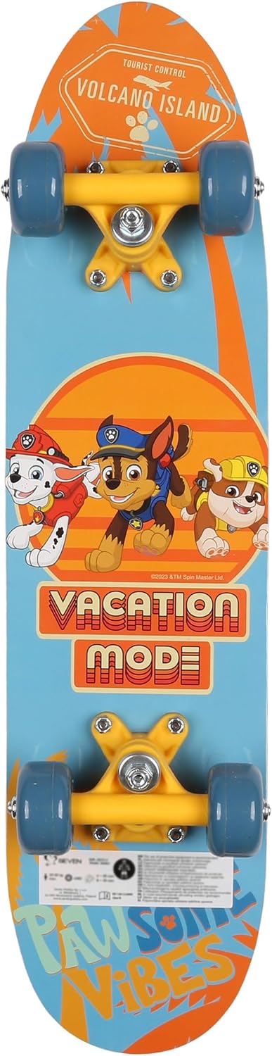 Paw Patrol Chase Holz Skateboard für Jungen 61cm, rutschfestes Brett 20-50kg Mehrfarbig, Mehrfarbig