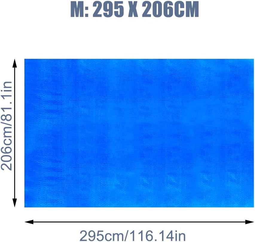 Ruolin Pool Bodenplane Blau, Wasserdichtes Poolunterlage Rechteckig Faltbares Bodenschutzmatte Schwi