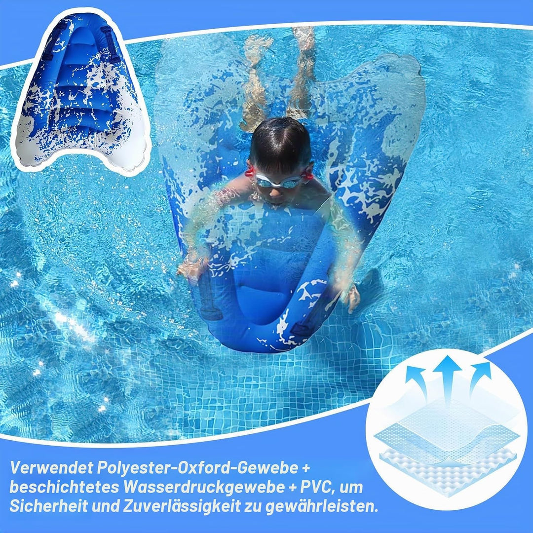 Luftmatratze Wasser für Kinder &amp; Erwachsene, FainFun Surfbrett Aufblasbar, Bodyboard mit Griffen, Wa