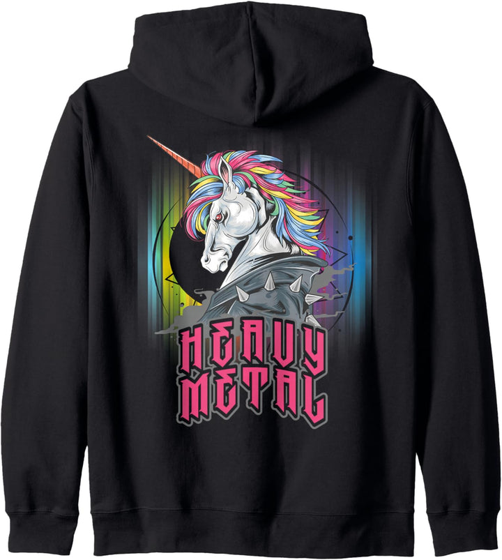 Heavy Metal Einhorn Design für Männer Frauen Und Kinder Kapuzenjacke