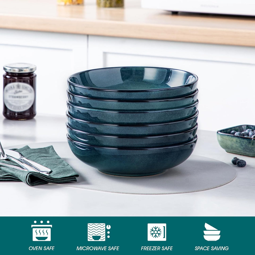vancasso Stern Suppenteller 6er Set, 1140 Ml grossen Pastateller, Spaghetti Tiefteller, Nudelschalen