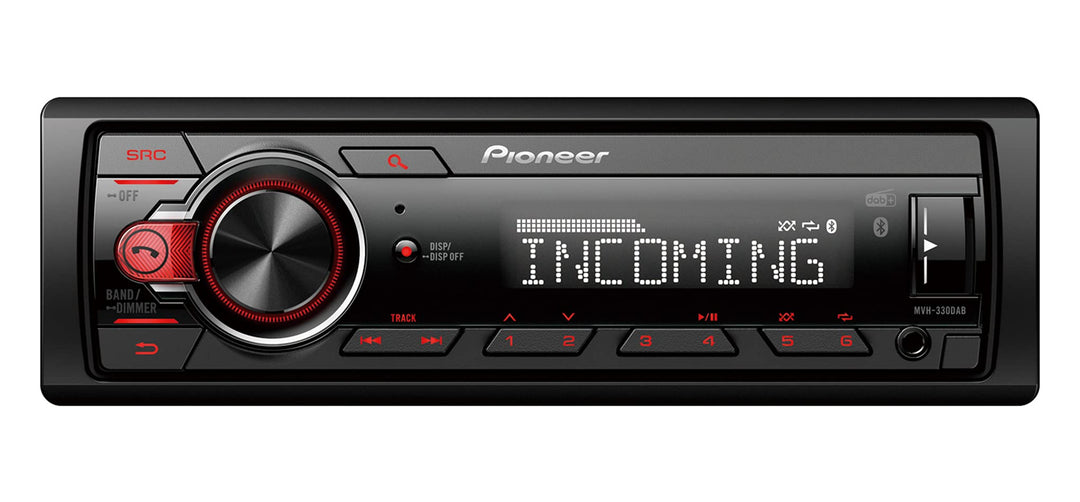Pioneer MVH-330DAB-AN, 1DIN Autoradio mit RDS und DAB+, USB, AUX-Eingang, Bluetooth, geringe Einbaut