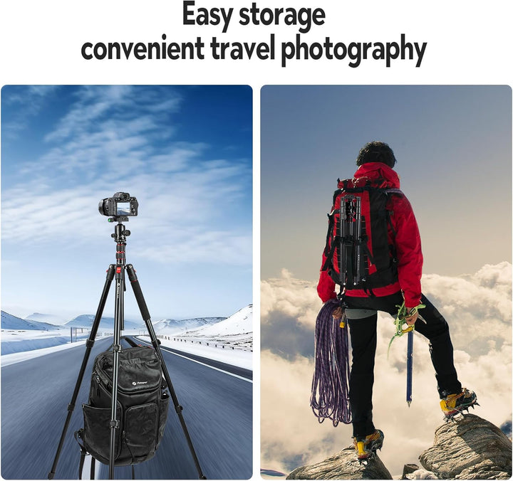 Fotopro 78" Kamera-Stativ, 360°Kugelkopf faltbares Aluminium-Stativ Einbeinstativ mit Schnellwechsel
