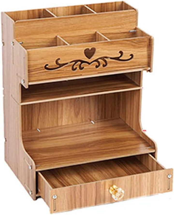 Stiftehalter, Aufbewahrungsregal aus Holz, multifunktional, Schreibtisch-Organizer für Schreibwaren,