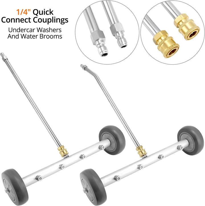 QWORK® Auto Hochdruck Unterbodenreiniger, Unterboden Auto hochdruckreiniger, Wasserbesen mit 2 Stück