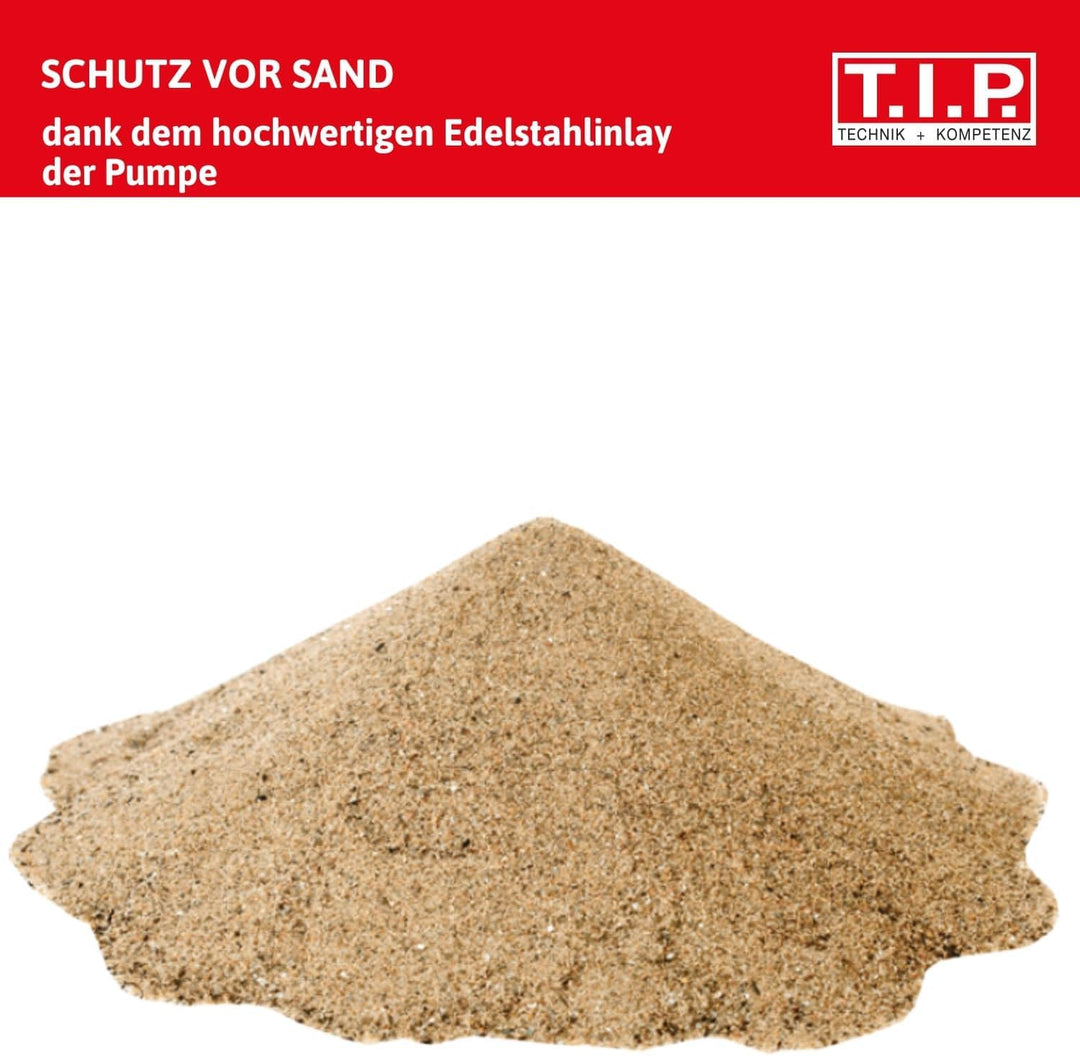 T.I.P. Gartenpumpe Guss GPP 2100 M – Leistungsstark, 2100 l/h Fördermenge, Ideal für sandhaltiges Wa
