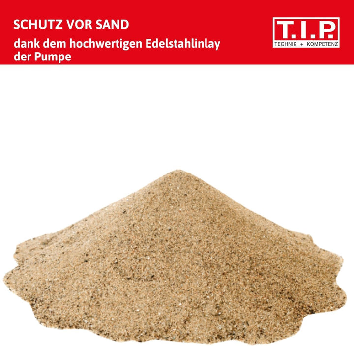 T.I.P. Gartenpumpe Guss GPP 2100 M – Leistungsstark, 2100 l/h Fördermenge, Ideal für sandhaltiges Wa