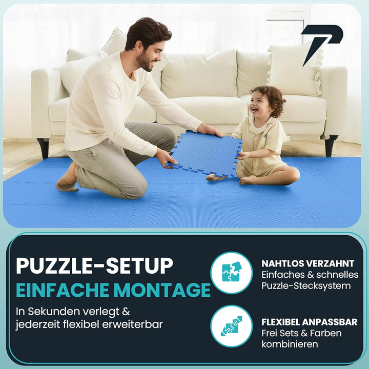 Bodenschutzmatte Fitness【Set mit 21 Matten】EVA Fitnessmatte rutschfest - Sportmatte Gymnastikmatte P