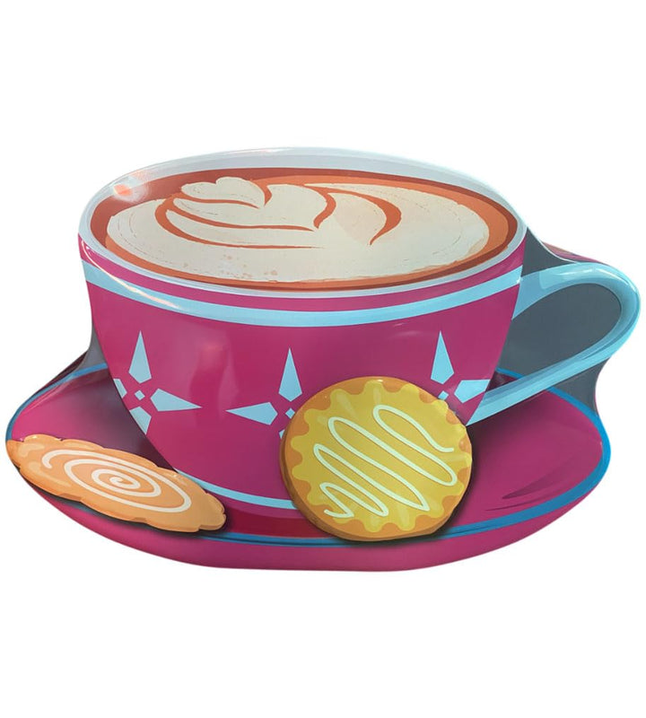 Blechdose in Form einer Cappuccinotasse pink Keksdose Deko-Box Retro-Dose sehr gross, 29 x 21 x 9 cm