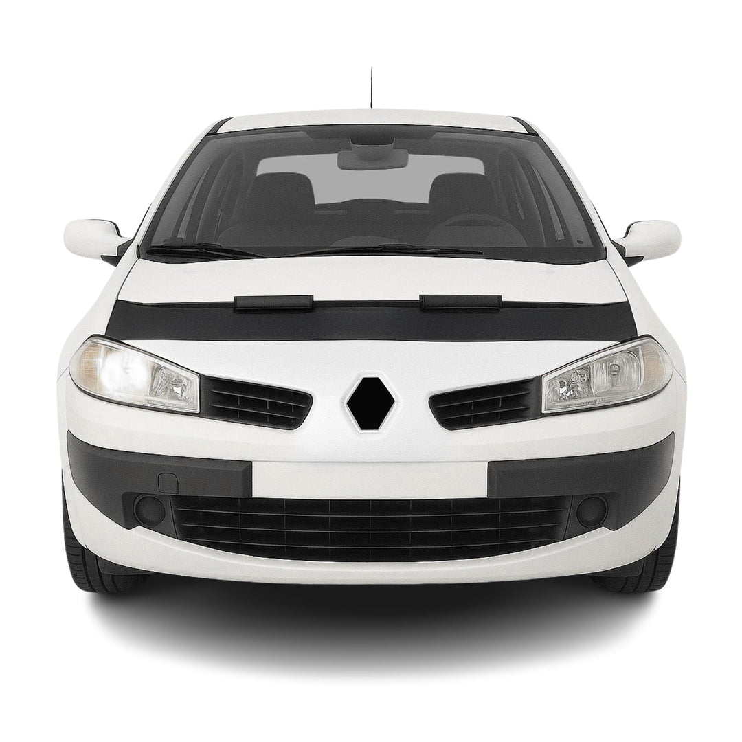 Haubenbra Bonnet Bra Steinschlagschutzmaske kompatibel mit Renault Megane II 1x Halb Motorhaubeschut
