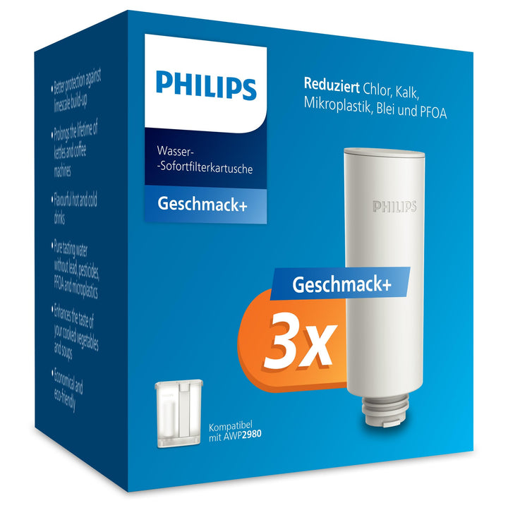 Philips Water Ersatzfilter für Wasserdispenser mit gefiltertem Wasser auf Knopfdruck – 3er-Pack, Ges