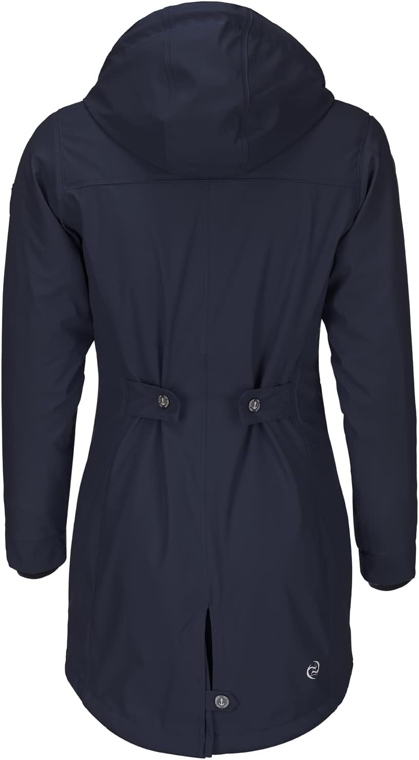 Dry Fashion Damen Regenmantel Malmö - Frauen Regenjacke Jacke mit Kapuze Lang Winddicht Wasserdicht