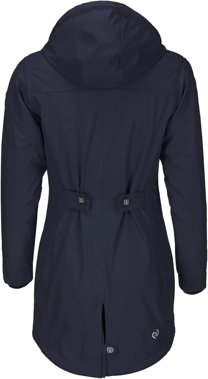 Dry Fashion Damen Regenmantel Malmö - Frauen Regenjacke Jacke mit Kapuze Lang Winddicht Wasserdicht
