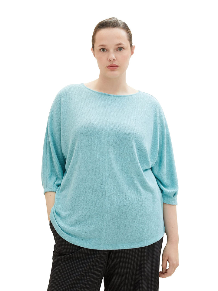 TOM TAILOR Damen T-Shirt mit 3/4-Arm 44 Grosse Grössen 10426-summer Teal, 44 Grosse Grössen 10426-su