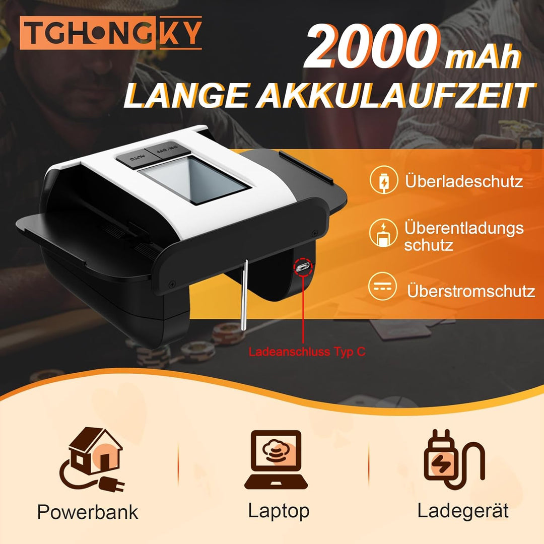 Kartenmischmaschine Elektrische für 1-2 Deck Automatischer Kartenmischer Aufladbarer Karten Mischger