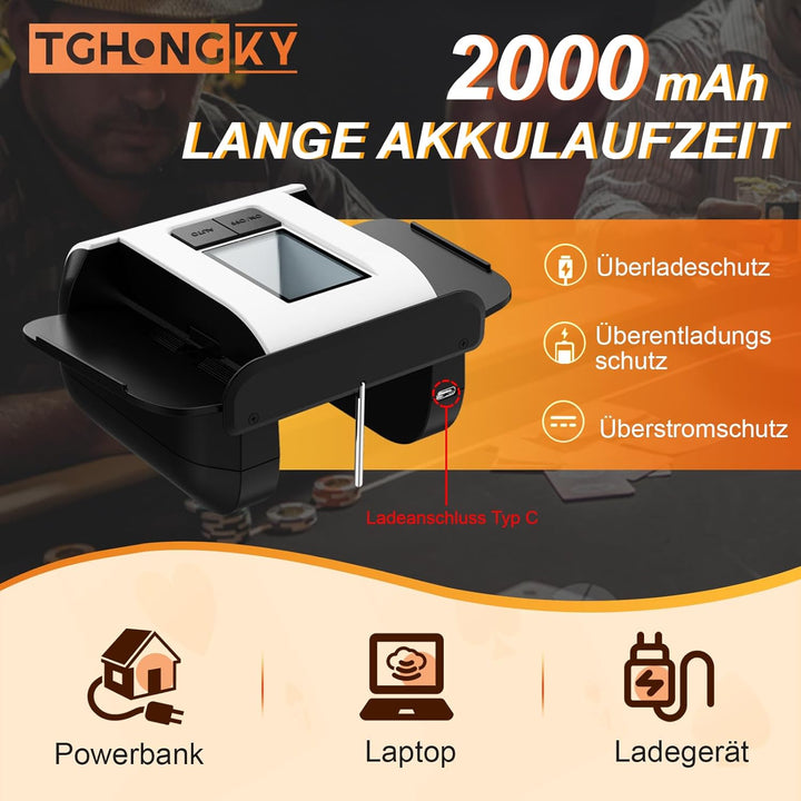 Kartenmischmaschine Elektrische für 1-2 Deck Automatischer Kartenmischer Aufladbarer Karten Mischger