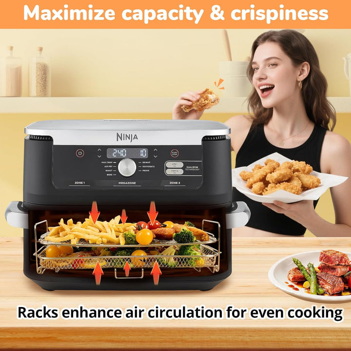 ENSINE Heissluftfritteuse Zubehör For Ninja AF500EU, Airfryer Gitter Kompatibel Mit COSORI Dual Blaz