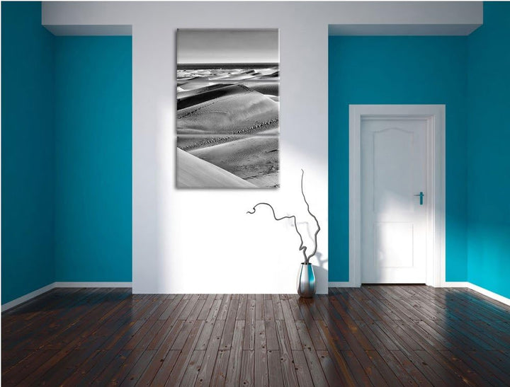 Pixxprint Wüste am Meer als Leinwandbild/Grösse: 3 Teilig (120x80) cm/Wandbild/Kunstdruck/fertig bes