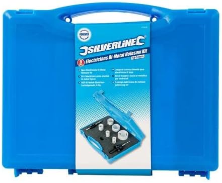 Silverline 273220 Bi-Metall-Lochsägen für Elektriker, 9-tlg. Satz 18–51 mm Durchmesser