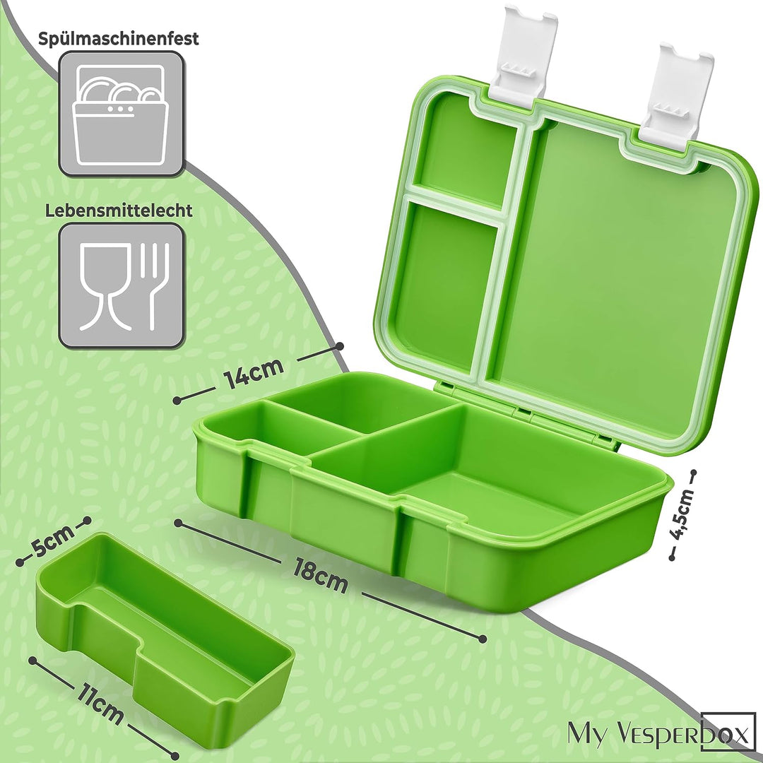 My Vesperbox® Brotdose für Kinder mit Fächern [JIN] - Lunchbox mit Trennfächern - Bento Box - Jausen
