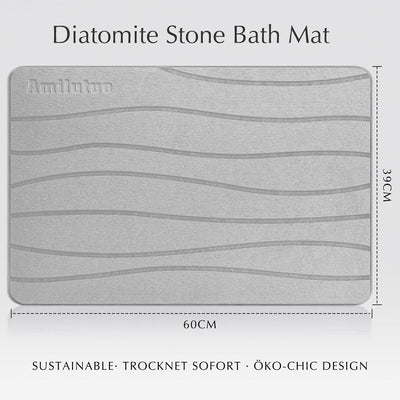 Amilutuo Badematte Stein, Diatomite Stone Bath Mat, rutschfeste Stein Badematte, Badematte Stein Sch
