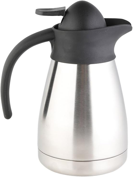axentia Isolierkanne in Silber, Kleine Warmhaltekanne aus doppelwandigem Edelstahl, Kaffeekanne mit