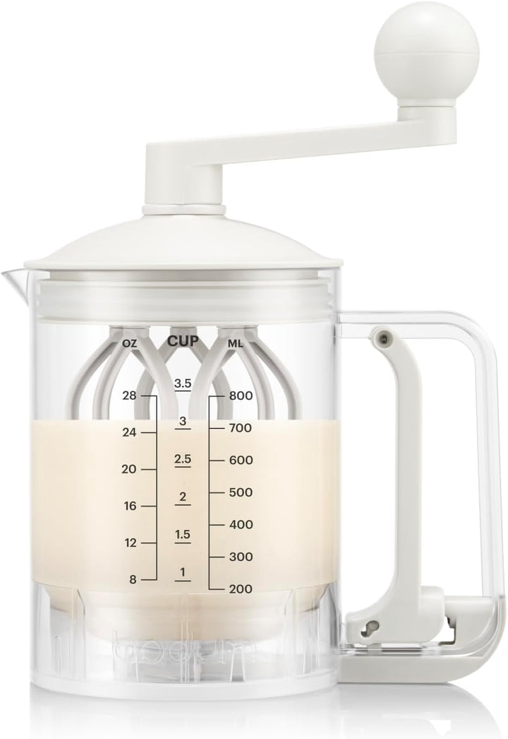 Bodum Pancake Teigmixer & Spender BISTRO Weiss – Integrierte Messfunktion – Einfaches Ausgiessen, Ro