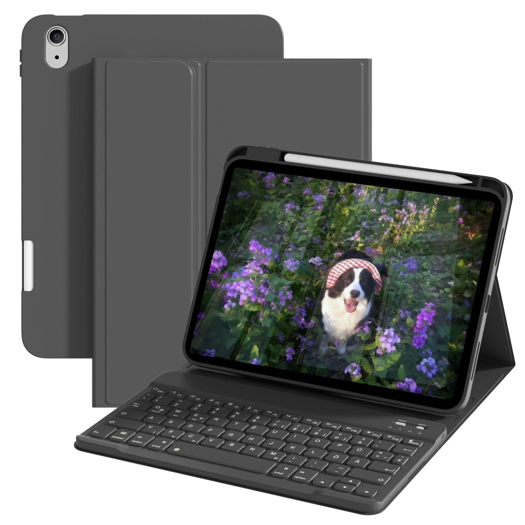 Hülle mit Tastatur für iPad A16 11 Generation2025/10 Generation 2022, (11/10.9 Zoll), 7-farbige Magn