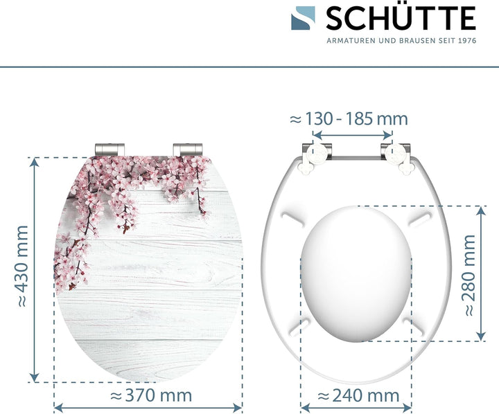 SCHÜTTE WC-Sitz FLOWERS mit Absenkautomatik aus Holz, Design Toilettendeckel mit 175kg Belastbarkeit