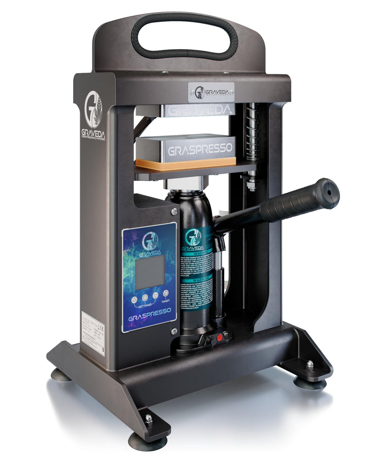 Graspresso - 10t Rosin Press mit 10 Tonnen Hydraulik Zylinder, Kolophonium Presse, 12 x 6 cm Platten