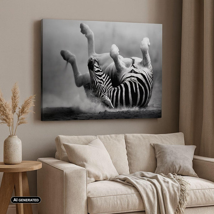 Bilder auf Leinwand Zebra Streifen Tier wild Leinwandbild 70x50cm Wandbilder Dekoration Wohnzimmer S