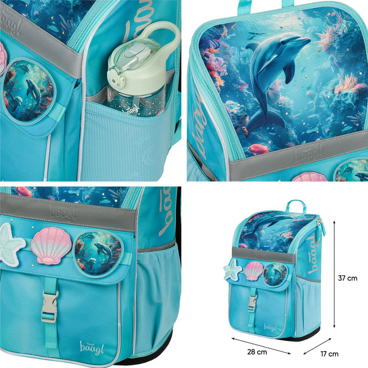 Baagl Schulranzen Jungen Mädchen Set 5 Teilig (Zippy Schultasche für 1. Klasse, Mäppchen, Turnbeutel