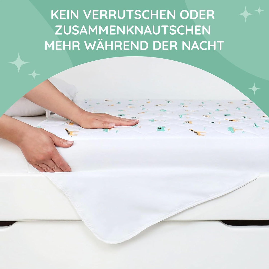 Lynmark® wasserdichte Matratzenauflage zum Befestigen, Matratzenschoner Wasserdicht | Safari Design