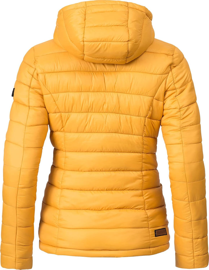 MARIKOO Damen Übergangsjacke leichte Steppjacke kurz mit Kapuze Lucy XS-3XL XS Gelb, XS Gelb