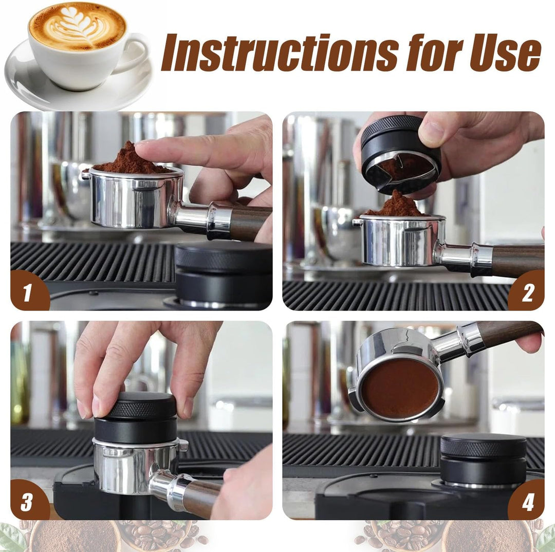 Coffee Leveling Tool, 58mm, Coffee Distributor Kaffeeverteiler | Mit Tampermatte, zum Nivellieren vo