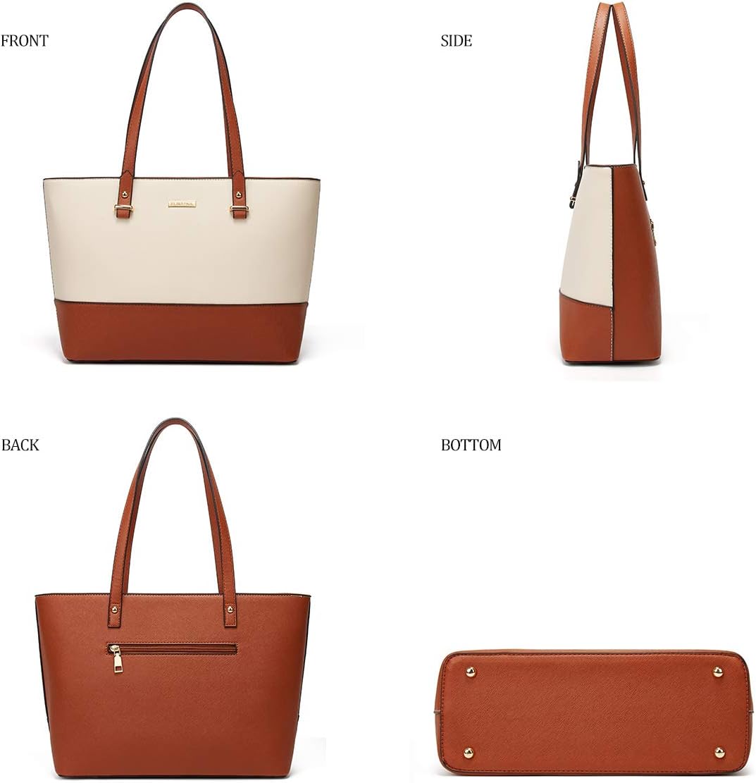 Frauen Mode Kunstleder Handtaschen Tote Tasche Schultertasche Top Griff Satchel Geldbörse Set 4pcs B