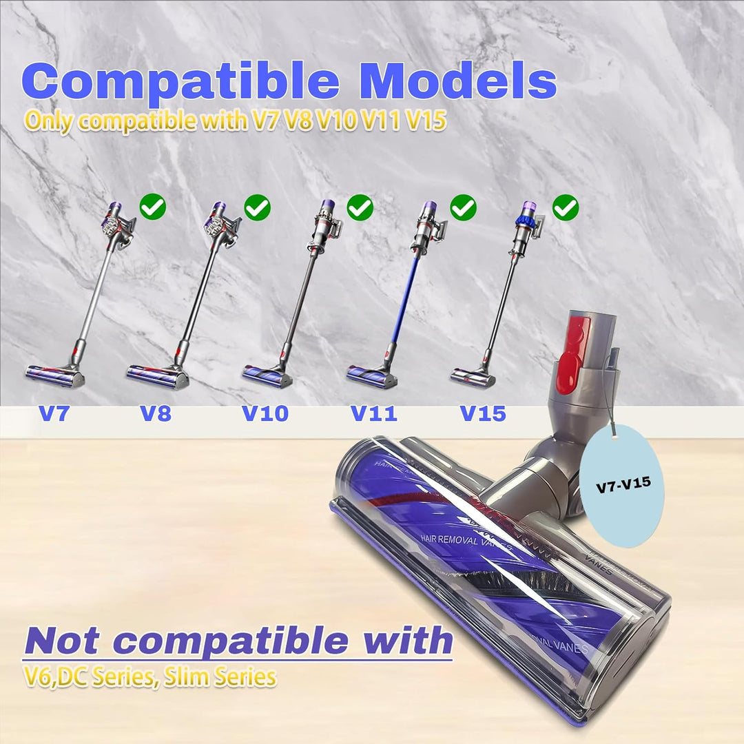 Upgrade Verwicklungsfreie Direktantriebsbürste Staubsaugerbürsten kompatibel für Dyson V7 V8 V10 V11