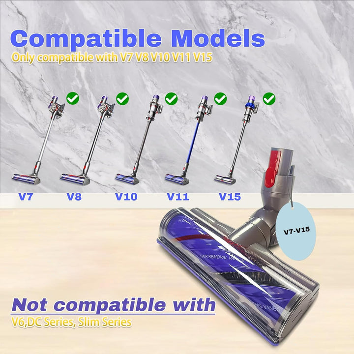 Upgrade Verwicklungsfreie Direktantriebsbürste Staubsaugerbürsten kompatibel für Dyson V7 V8 V10 V11